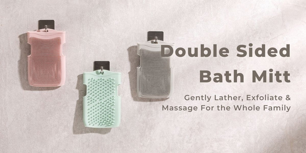 Double sided bath mitt - gently lather, exfoliate and massage for the whole family
