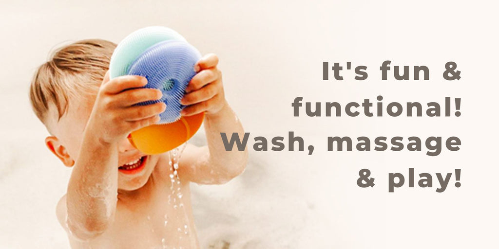 It's fun and functional! Wash, massage and play