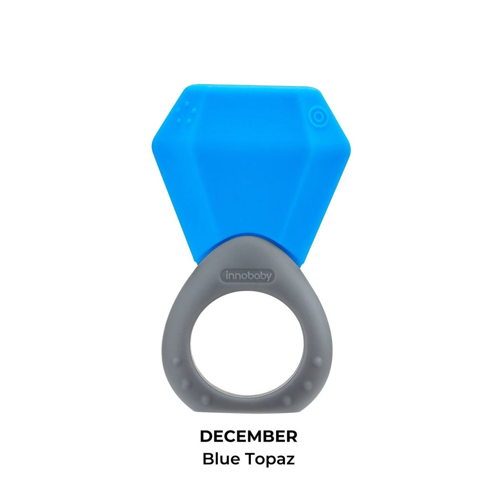 Teethin' Smart Birthstone Ring Teether - December(Blue Topaz)