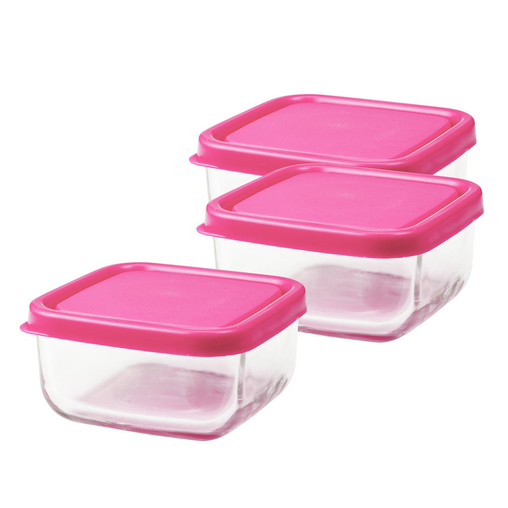 Glass Tot Food Cubes-Pink/ 3 oz / 3 Pack*Open Stock* - innobaby