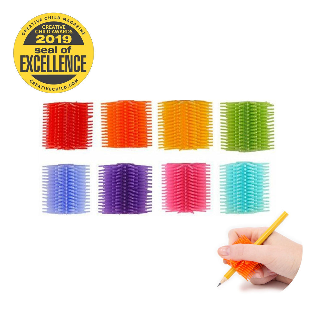 Spike Silicone Fidget Tactile Pencil GRIPPER / Party Pack 8 Assorted Colors - innobaby