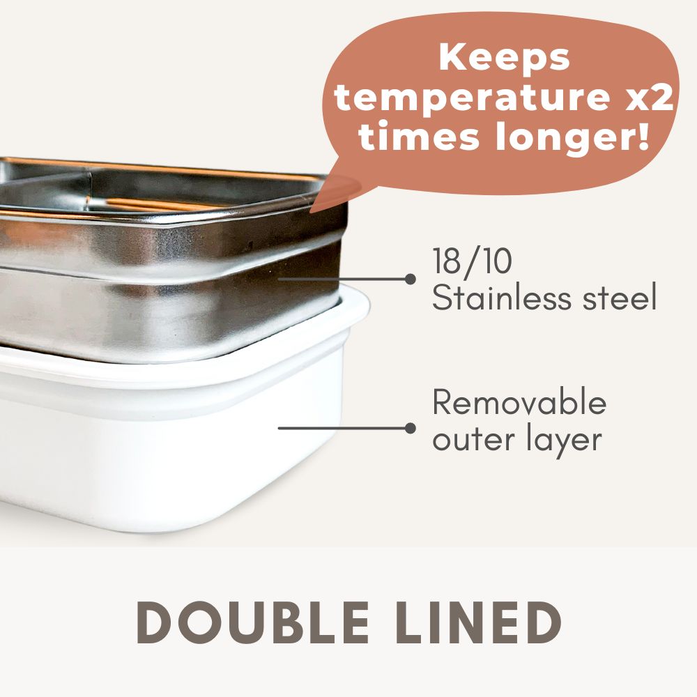 Innobaby Keepin' Fresh Stainless Steel Divided Bento Snack Box with Lid for  Kids and Toddlers, Removable Divider, BPA Free, 19 oz, Aqua