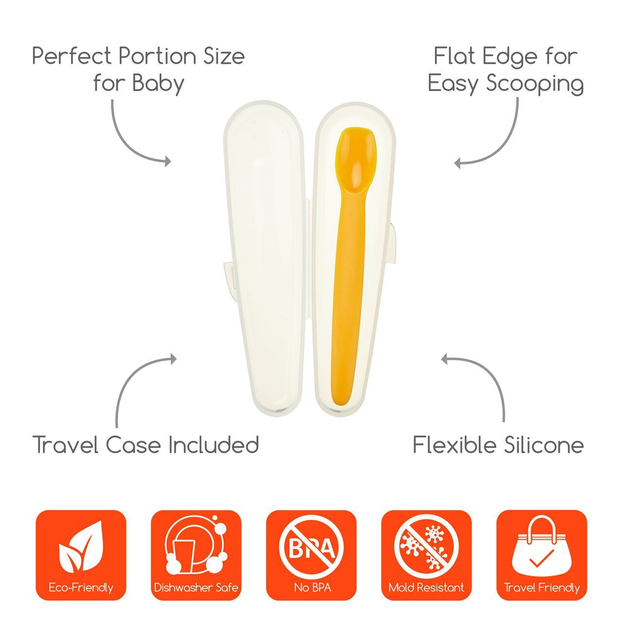 Innobaby Silicone Baby Spoon 4 - Pack Gift Set with Travel Cases - innobaby