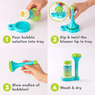 Innobaby Spike Bubble Blower with Mess Free Botanical Bubbles and Dipping Tray - innobaby