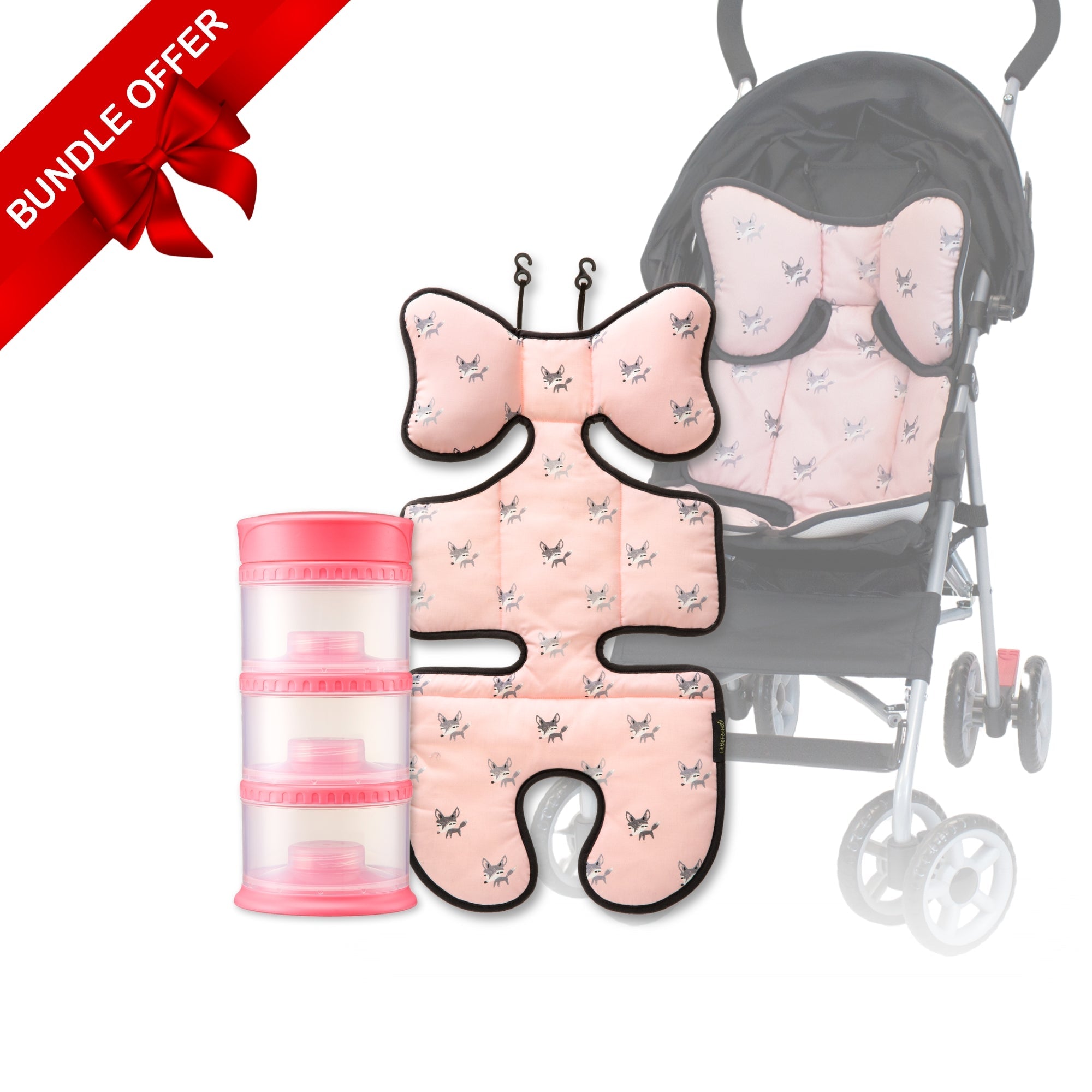 On - the - Go Baby Essentials Bundle – Stackable Snack Container & Breathable Stroller Seat Liner - innobaby