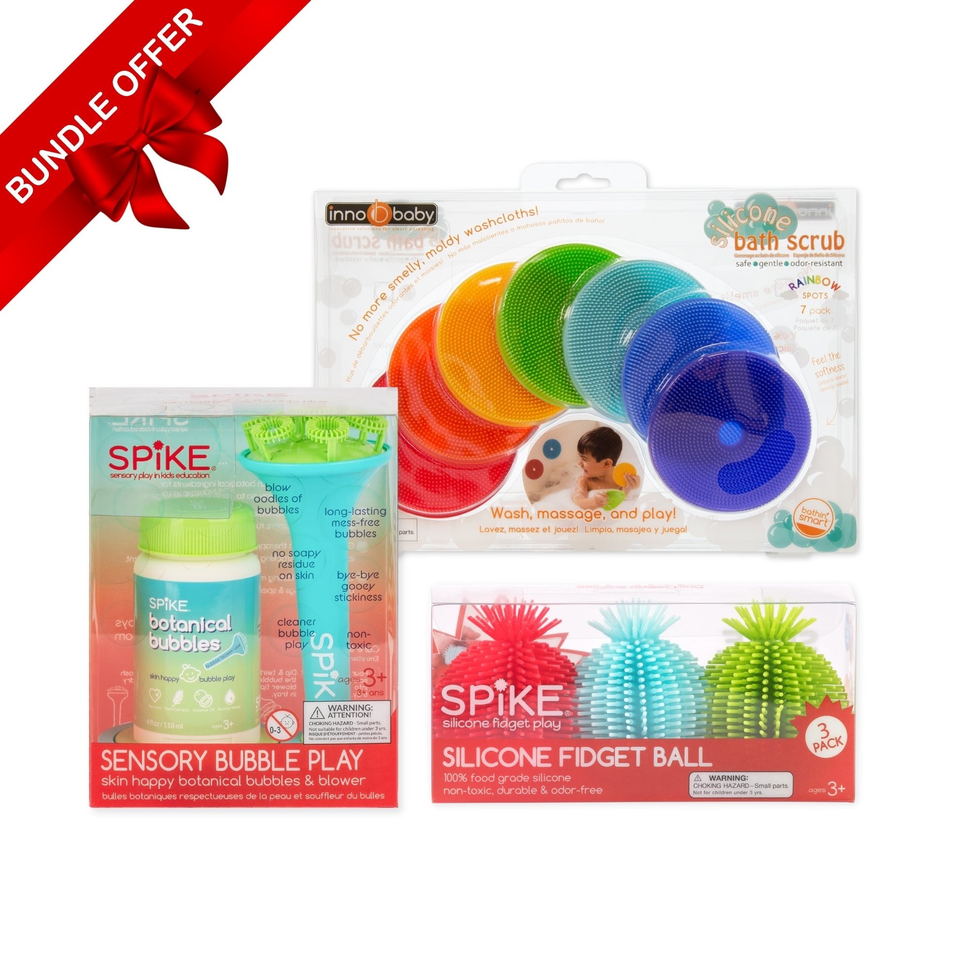 Sensory Playtime Gift Set for Toddlers & Kids – Bubble Set, Rainbow Toys, Sensory Balls - innobaby