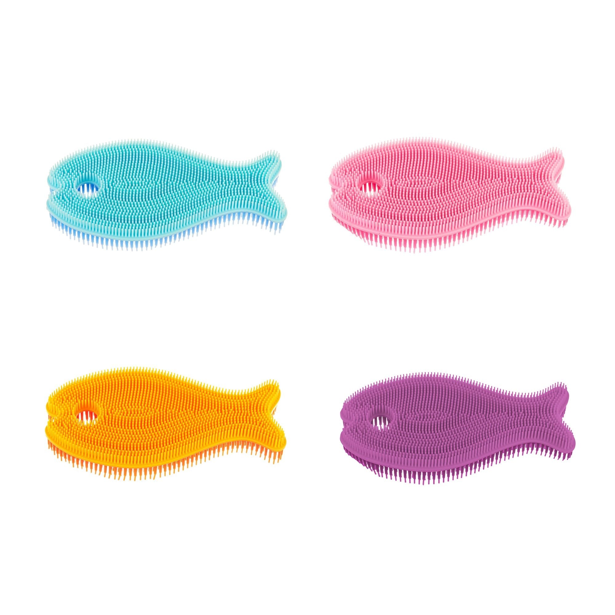 Silicone Fish Bath Scrub 4 - Pack - innobaby