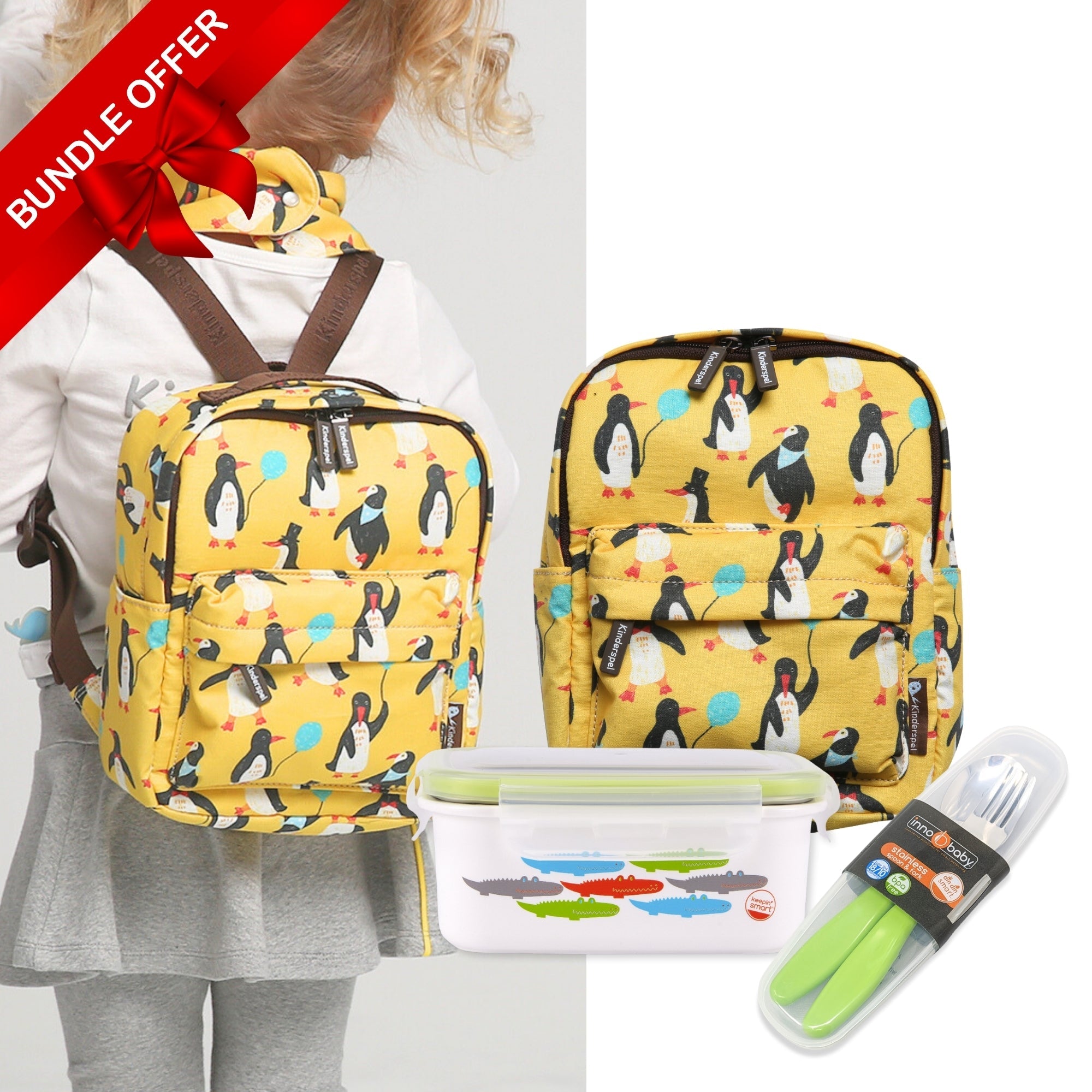 Toddler - Friendly Picnic Set – Insulated Backpack, Stainless Lunchbox & Utensil Set - innobaby
