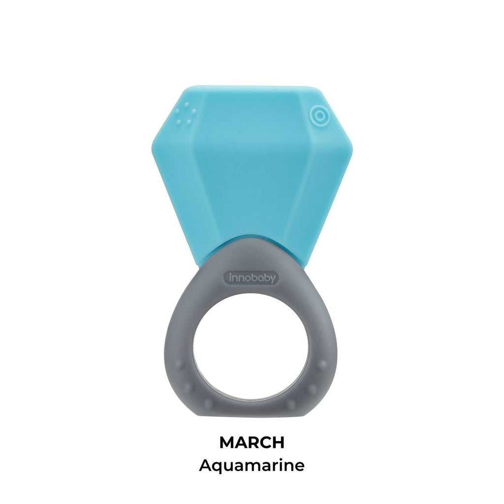 Teethin' Smart Birthstone Ring Teether - March(Aquamarine)