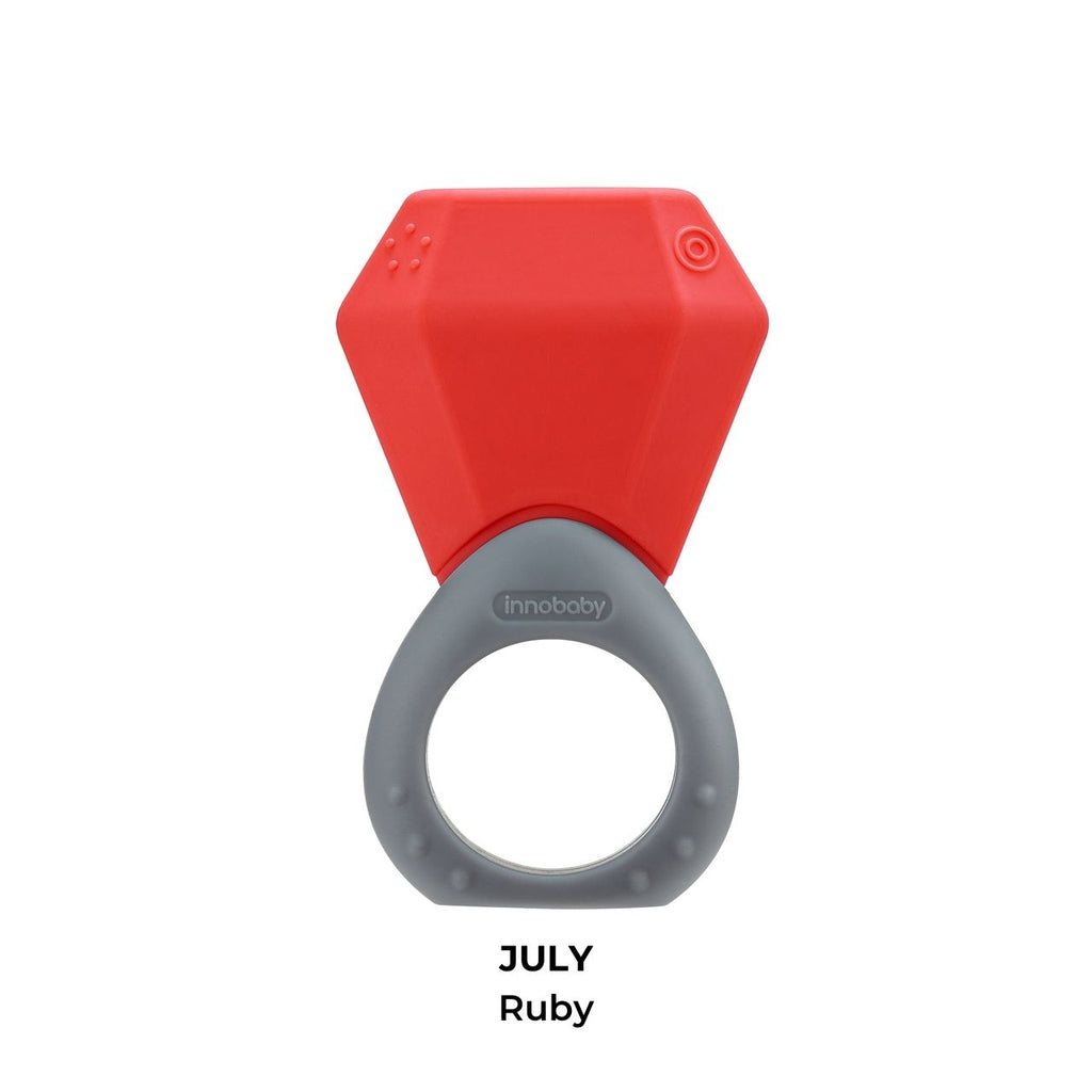 Teethin' Smart Birthstone Ring Teether - July(Ruby)