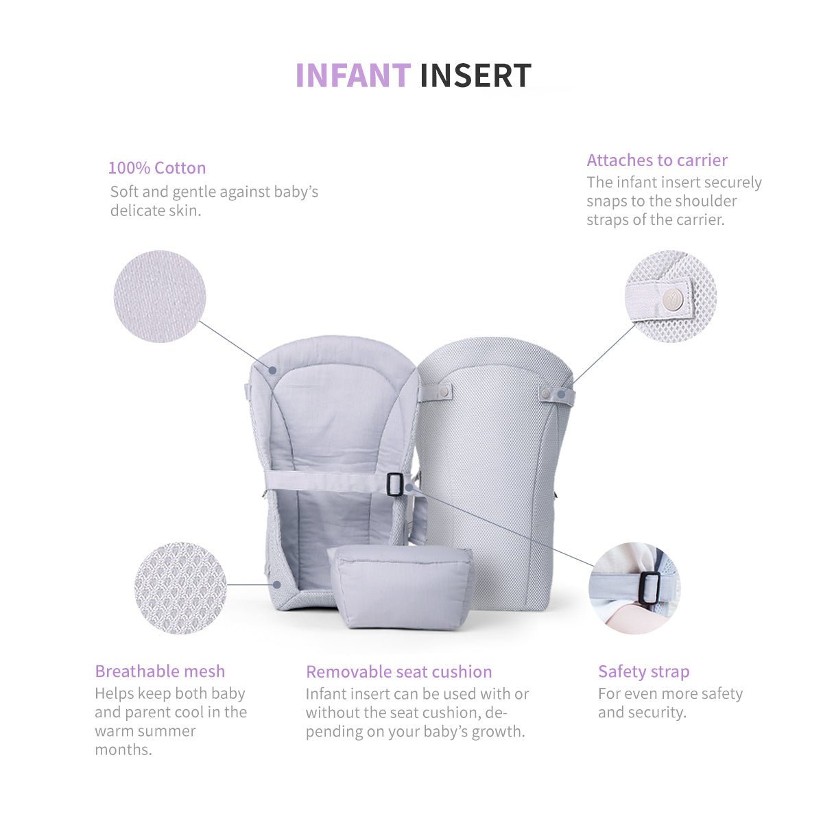 Clarmiel Baby Carrier Infant Insert - innobaby