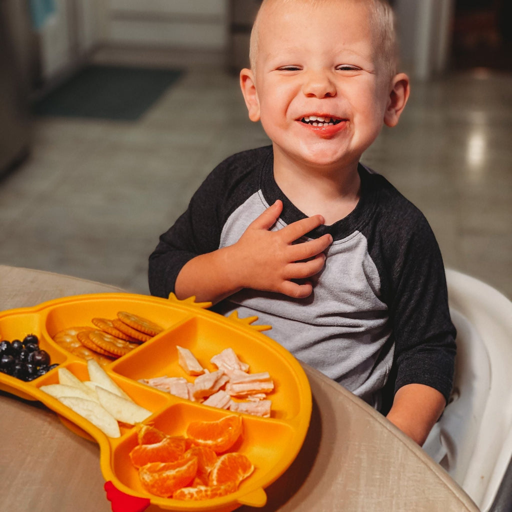 DIN DIN SMART Silicone Suction Divided Chicken Plate - innobaby