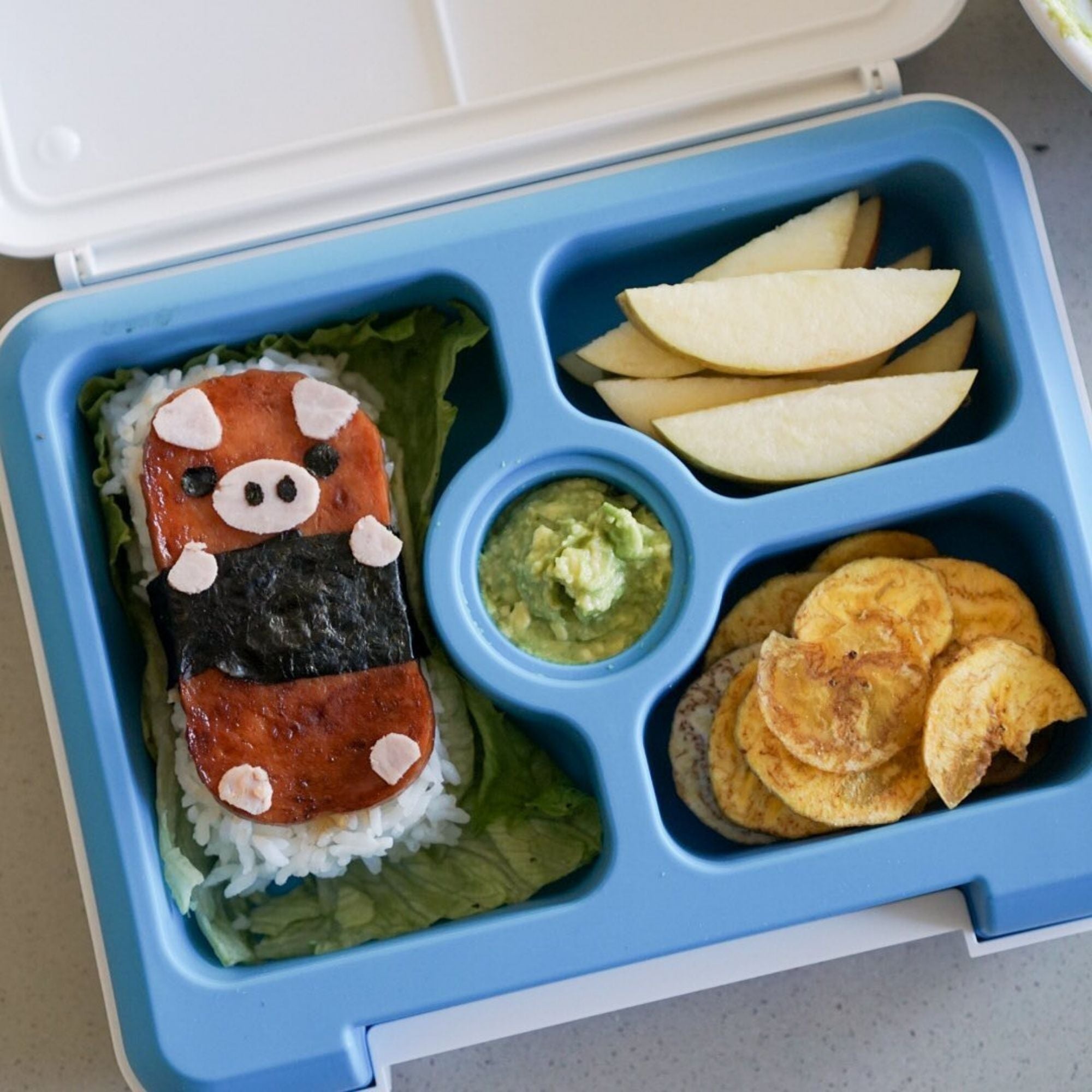 Flexnlock Kids Platinum Silicone Food Tray Lunch Box Set With