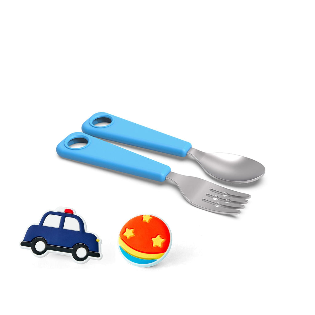 FlexWarez Kids Spoon & Fork Set w/ Charmz - innobaby