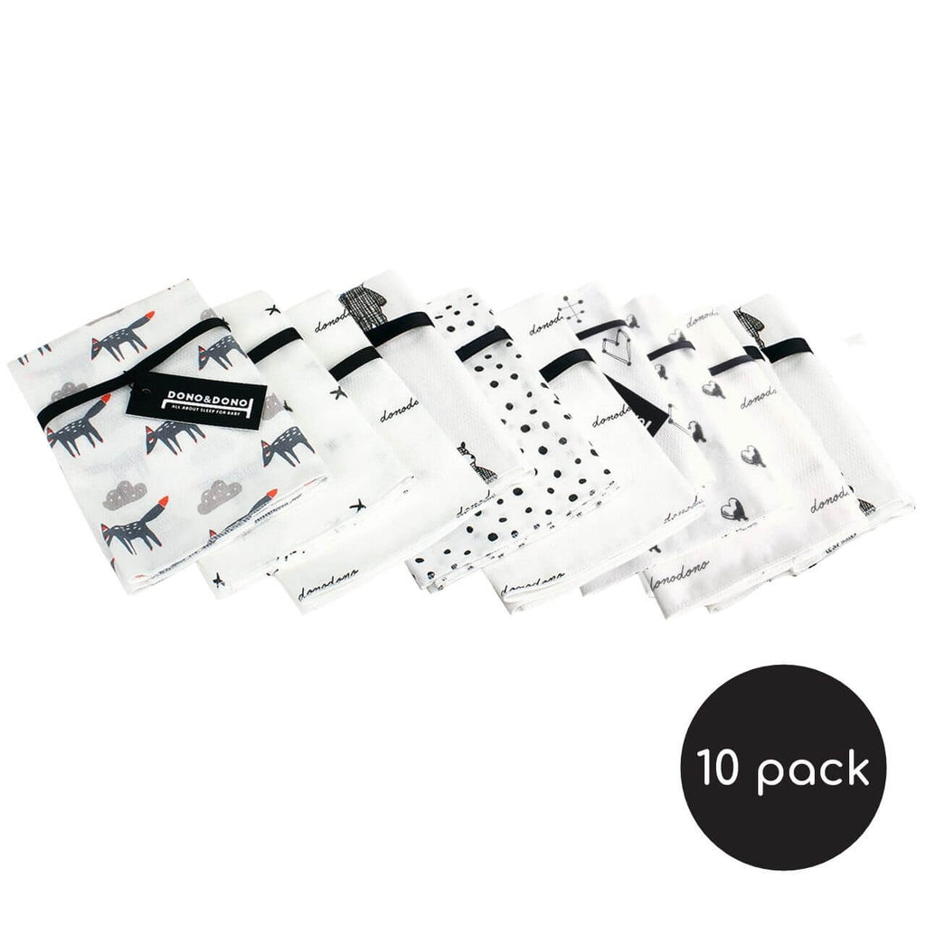 Mini Muslin Squares / 10 Pack Assorted - innobaby